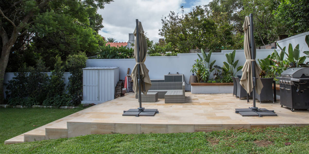 Teakwood sandstone pavers